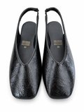 SIENA NEGRA | Balerina Slingback Negra de Punta Cuadrada