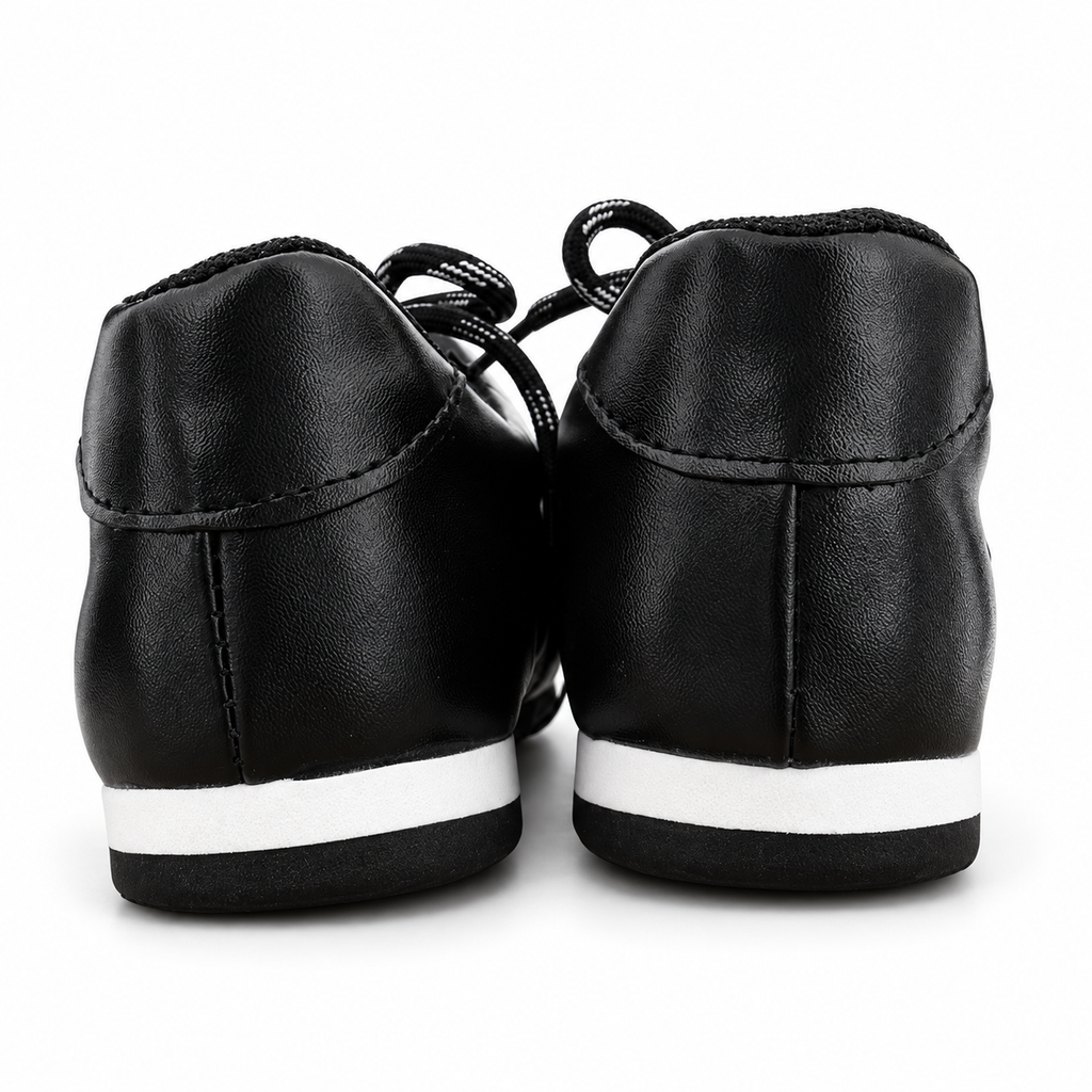 NAMPA Negro – Tenis Casuales de Napa Negra con Doble Agujeta