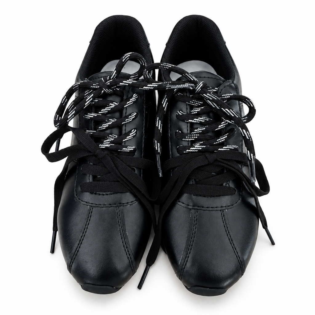 NAMPA Negro – Tenis Casuales de Napa Negra con Doble Agujeta