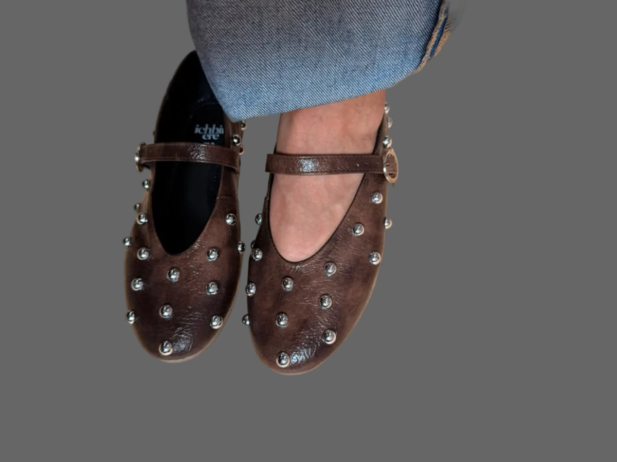 Mary Jane BERLIN Studded — Chocolate