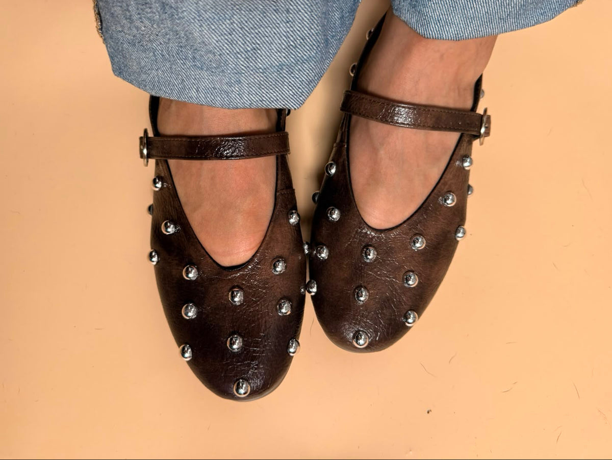 Mary Jane BERLIN Studded — Chocolate