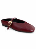 EVA MULE- Flats vino Mary Jane Punta Cuadrada