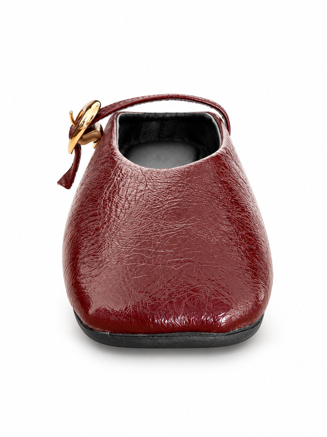 EVA MULE- Flats vino Mary Jane Punta Cuadrada