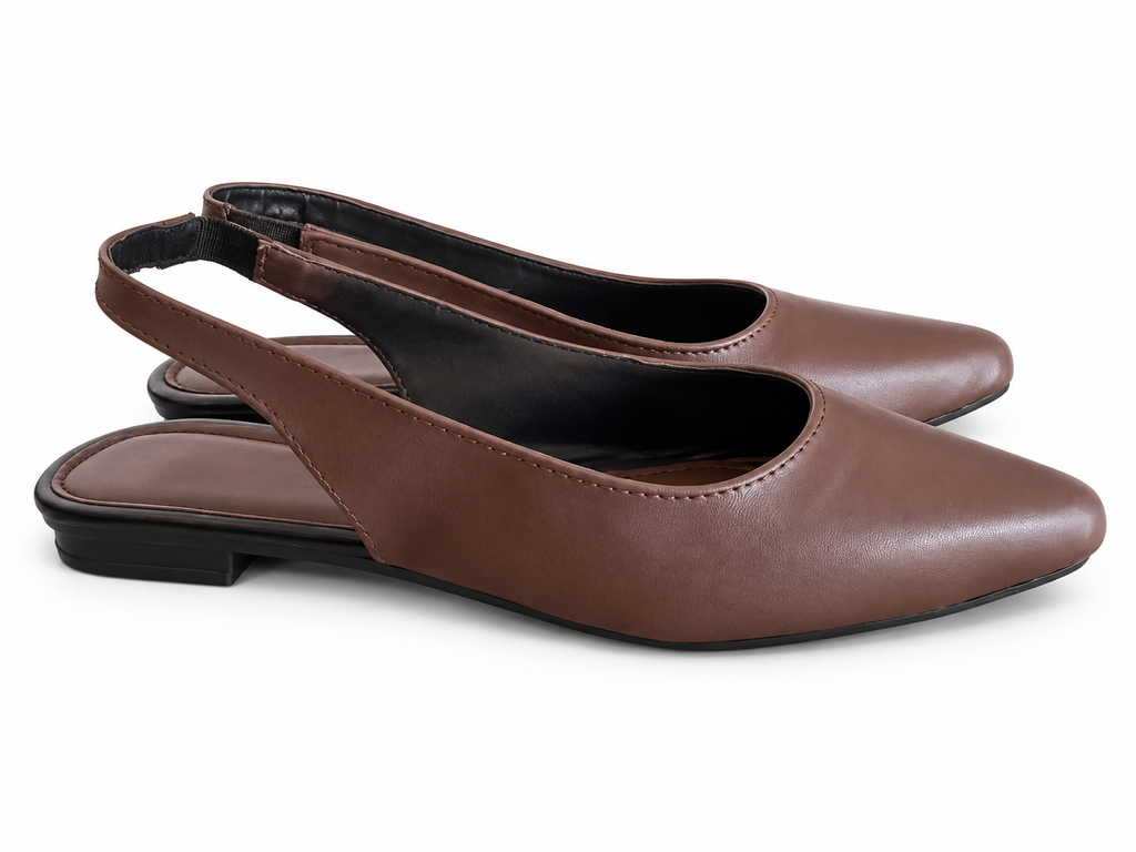 ROMA CHOCOLATE - Slingback de punta fina